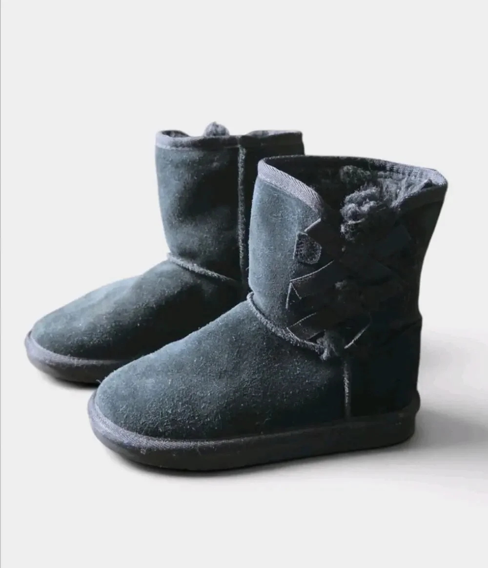 Koolaburra By UGG Victoria Short Girls Toddler Boots Size 11 Black Suede